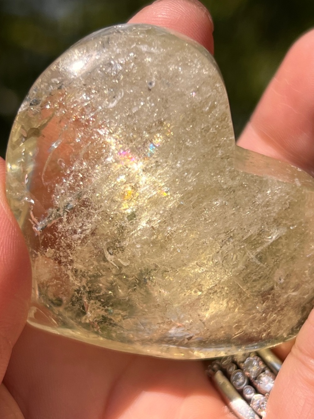 Citrine (10) heart with stand | crystal